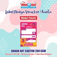 label harga voucher konter / display harga etalase konter - potrait - three