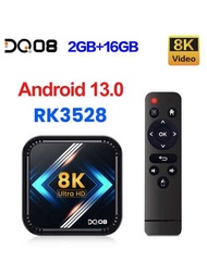 Vontar Dq08 2gb 16gb Rk3528 智慧電視盒 Android 13 四核心 Cortex A53 支援 8k 視訊 4k@60fps Hdr10+ 2.4&amp;5g 雙 Wifi Bt4.0 谷歌語音機頂盒 英國插頭