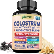 Colostrum Supplement Capsules, Containing 40% IgG Grass-Fed Colostrum, Probiotic Mix, Elderberry, Xa