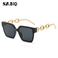 Ready Stock COD (San9) 2023 New Retro Square Chain UV400 Sunglasses