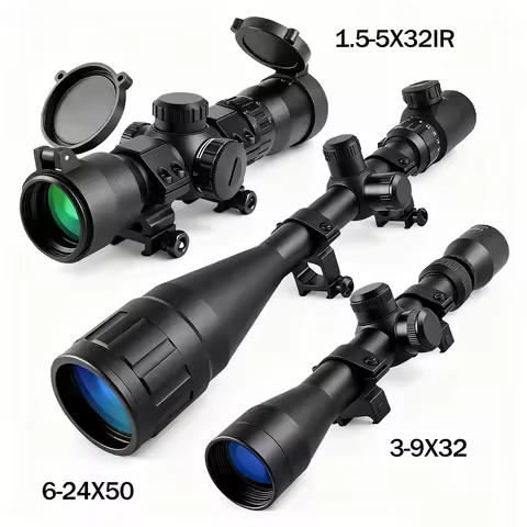 Tactical 1.5-5X32 IR 3-9X32 6-24X50 Optical Rifle Scope Crossbow Short Adjustable Airsoft Scope Tele