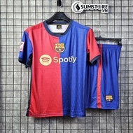 Bộ Đá Bóng Nam Nữ Thun Lạnh Barca SV 2024