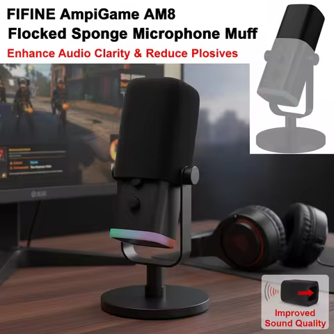 Foam Replacement Mic Windscreen Cover Flocked Sponge Foam Noise Reduction Pop Filter Cover Windproof