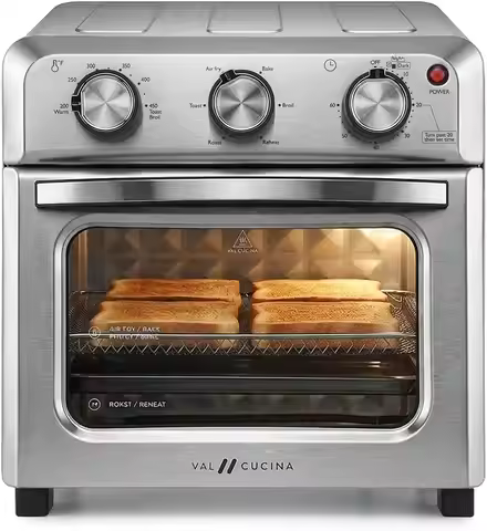 6-in-1 Air Fryer Toaster Oven Combo, Compact 12.7 QT Convection Oven with Hexagon Heating for Pizza 