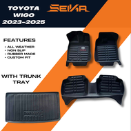 Toyota Wigo 2023-2025 with Trunk Tray 5D Car Matting Diamond Deep Dish Toyota Car Accessories Toyota