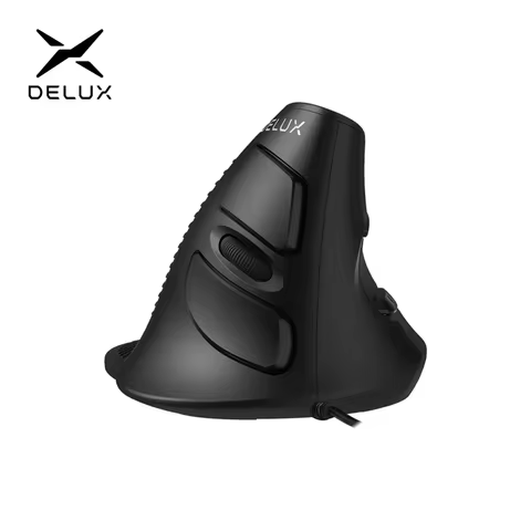 Delux M618 BU Ergonomic Vertical Mouse 6 Buttons 800/1200/1600 DPI Optical Right Hand Mice with Wris