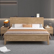 🇸🇬⚡  Mordern Ash Wooden Bed Frame Solid Wood Bed Frame Storage Solid Wooden Bed Frame Bed Frame With Mattress Queen and King Size