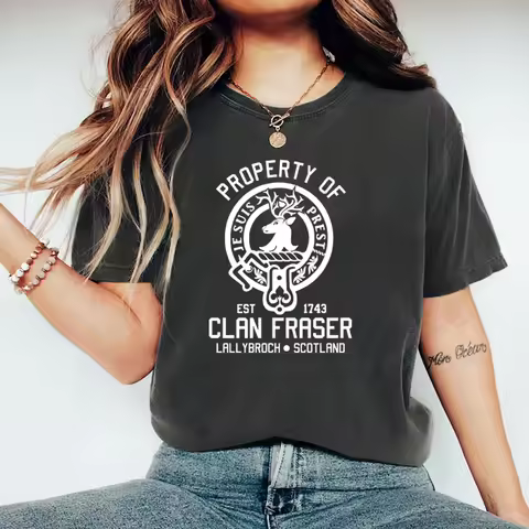 Property of Clan Foster T Shirts Outlander Book Series T-Shirt Jamie Fraser Sassenach T Shirt Tv Sho