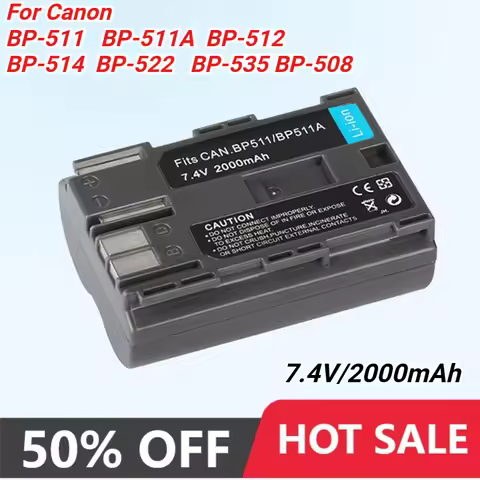 2000mAh Battery for Canon BP-511 BP-522 DM-MV100X DM-MV100Xi DM-MV30 DM-MV430 DM-MV400 DM-MV450 DM-M