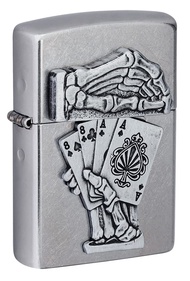 Zippo 49536 Street Chrome Dead Mans Hand Emblem Pocket Lighter - One Size