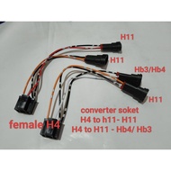 H4 female to H11 and Hb3 socket converter/Hb4
