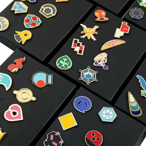 Pokemon Gym Badges Box Set Kanto Johto Hoenn Sinnoh Unova Kalos Orange Islands Pins Brooches Collect