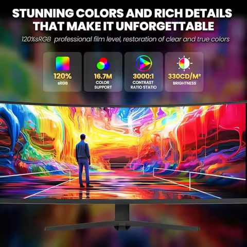 Curved Gaming Monitor 49 Inch DQHD 5120x1440 165Hz FreeSync 1500R Ultra Wide Screen