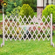 Perfk Wooden Pet Fence Expanding Room Divider Barrier Dog Gate for House Stair White