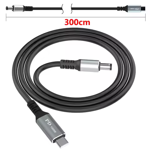 (3m) USB C to DC 5.5mm x 2.1mm Laptop Power Charging Cable (5521), 20V USB Type C Male Input to DC 5