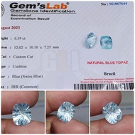 Natural Swiss Blue Topaz 6 ct up cutting oval memo GLI Topas Brazil