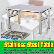 【In Stock】MALAYSIAStainless steel table portable table High load-bearing capacity Four sizes Stainle