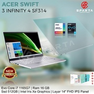 READY, LAPTOP ACER SWIFT 3 INFINITY 4 SF314 511 756H CORE I7 1165G7