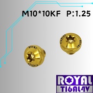 [Crazy Screw] ROYAL Titanium Alloy Screw M10 * 10KF P: 1.25 Ufo Head 64 Titanium/Titanium Shipment L