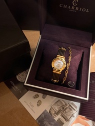 Swiss Charriol St Tropez Rose Gold Pink Mother Of Pearl Bronze bangle Quartz Ladies Watch 瑞士名牌夏利豪高貴典