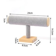 全城熱賣 - 手鍊手錶展示架-首飾珠寶收納架-手鐲手串陳列架【竹木圓筒單層-冰花絨】1個