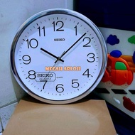 Quality Wall Clock Seiko 3227 Crome Stainless Size 32cm Plain White