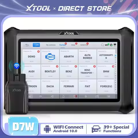 XTOOL D7W V2.0 Automotive Scanner 39+ Reset Services Car Diagnostic Tools Key Programmer Tool FCA Au