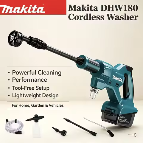 Portable Cordless Pressure Washer Original Makita DHW180 18V LXT Lithium Battery Powered Efficient H