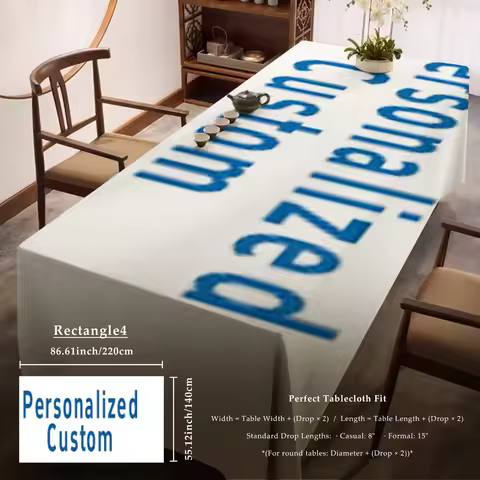 Customized Personalized Tablecloths, DIY Digital Printing with High-Definition Images, Bulk Rectangu