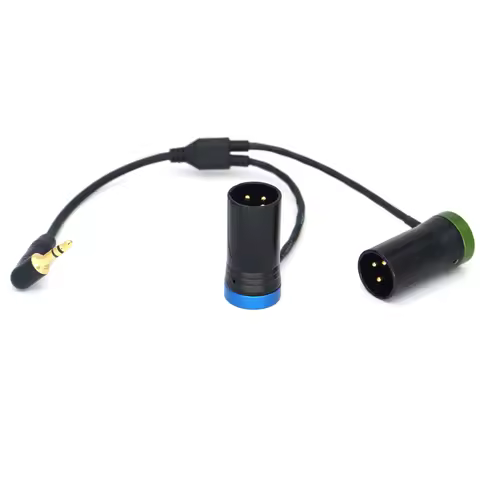 3.5mm TRS to Double Low-Profile XLR 3Pin Male Y Cable for Rode Wireless GO II Dual Channel Wireless 