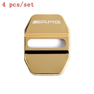 4Pcs For Mercedes Benz AMG Car Stainless Steel Door Lock Cover Auto Accessories Suitable for A C CLA