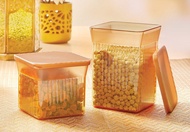 Tupperware Family Mate Square 2pcs - Gold Toples Kue bening kaca
