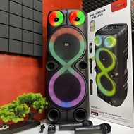 Original ZQS-8238 Super Power Bass 40W 8-inch*2 sub woofer wireless customized party speaker with RG