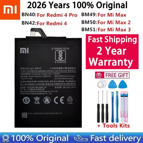 Original Battery BN40 BN42 BM49 BM50 BM51 For Xiaomi Redmi 4 Pro Prime 3G RAM 32G ROM Edition Redric