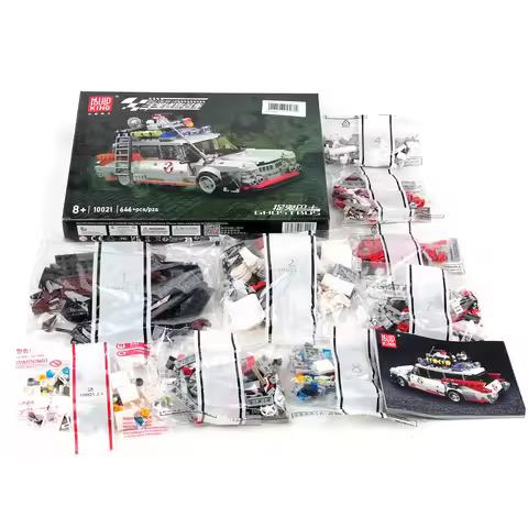 MOULD KING 646pcs Mini Ghost Bus Model 27020 10021S ECTO-1 Technical Building Blocks Car Model Toys 