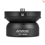 Andoer DY-60N Tripod Leveling Base Leveler Adjusting Plate Aluminum Alloy 3/8 Inch Screw Interface with Bubble Level  Bag for Canon   DSLR Camera  Came-022