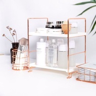 Rose Gold Table Makeup 2 Tier 3 Tier Stainless Steel Organizers Rack