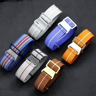 MN Elastic Retro French Parachute 22MM 21MM 20MM Nylon Outdoor Men NATO Watch Strap