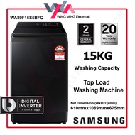 Samsung 15KG Top Load Inverter Washing Machine WA80F15S5BFQ AI Wash Ecobubble SmartThings Energy Sav