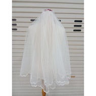 Veil Wedding, Kerudung Pengantin/ Slayer Pengantin, Veil Bride Cream