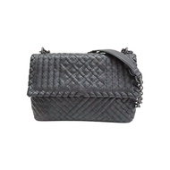 黑色 羊皮編織 Olimpia 肩背包【BOTTEGA VENETA BV 寶緹嘉】 386499