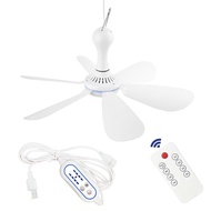 Silent USB Powered Ceiling Fan with Remote Control Timing 4 Speed, Quiet Small DC Plug in Ceiling Fa