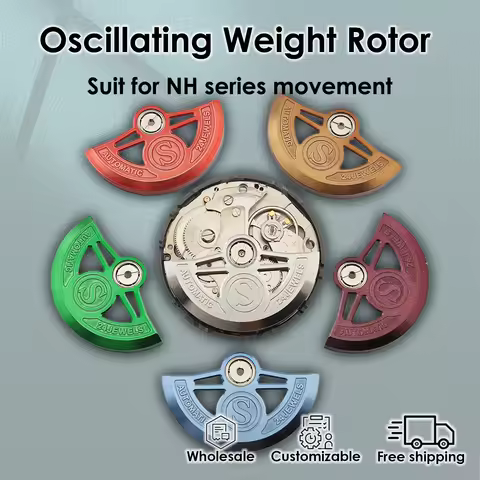 Oscillating Weight Rotor S mark hollowed suit for NH series 4R35B 4R36A Automatic movement Refit Acc