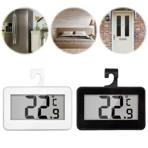 Mini Refrigerator Fridge Thermometer Waterproof Digital Refrigerator Thermometer Large LCD Display f