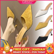 READY STOCK 💝 GRIMO Taliasah Highheel Women’s Kasut Tinggi Suade Shoe Shoes Sandal High Heels Peremp