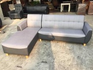 台中大慶二手家具 新品葛麗絲淺灰深灰配色L型貓抓皮沙發/客廳沙發/辦公沙發/L型沙發/皮沙發/防貓抓皮