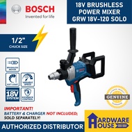 BOSCH 18V Brushless Power Mixer Ergonomic Variable Speed GRW 18V-120 Solo Bare Tool