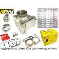 CERAMIC BLOCK + FORDEG PISTON ( PROTAPER RACING ) V2 [ VERSION 2 ] Y15 / LC135 ** Y15 BLOCK ** 57MM/
