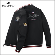 FUGUINIAO Geborduurde Baseball Uniform Heren Jas Flight Jacket  Najaar Casual Trendy Heren Bomber Fl