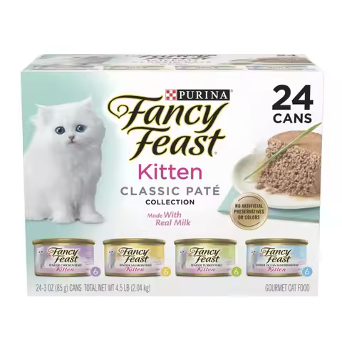 Purina Kitten Food, Wet Cat Food, Classic Pate Collection with Milk, 3 oz Cans